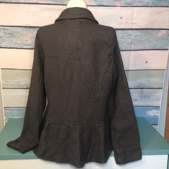 Decree grey woven button down peplum jacket - Picture 6 of 12